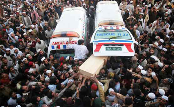 Funeral prayers of three Raja Bazaar incident victims offered