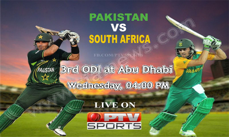 Pakistan vs South Africa 3rd ODI Cricket Match at Abu Dhabi