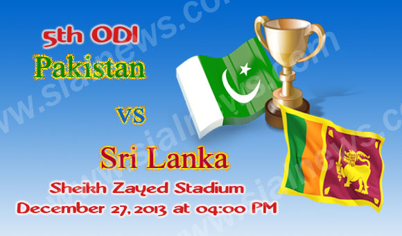 Pakistan vs Sri Lanka 5th ODI Cricket Match on 27th December 2013
