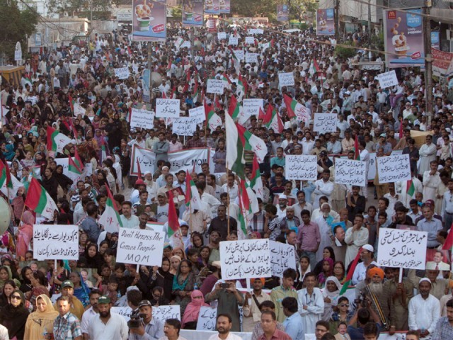 MQM protests across Karachi against arrest of workers