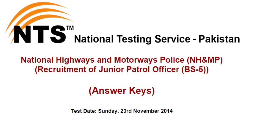 NH&MP NTS Written Test Answer Keys & Result 2014 Online