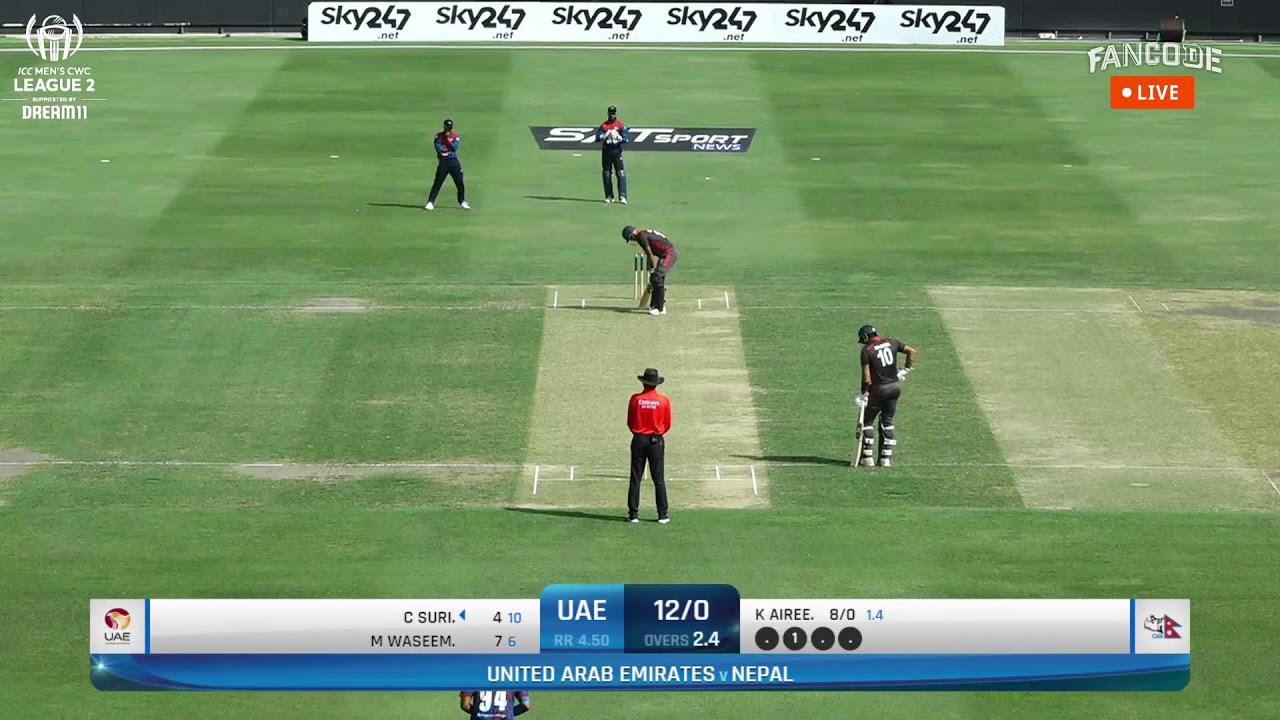 UAE vs Nepal 3rd ODI Live Streaming