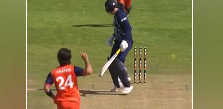 Family affair: Jason Roy clean bowled by cousin in international match