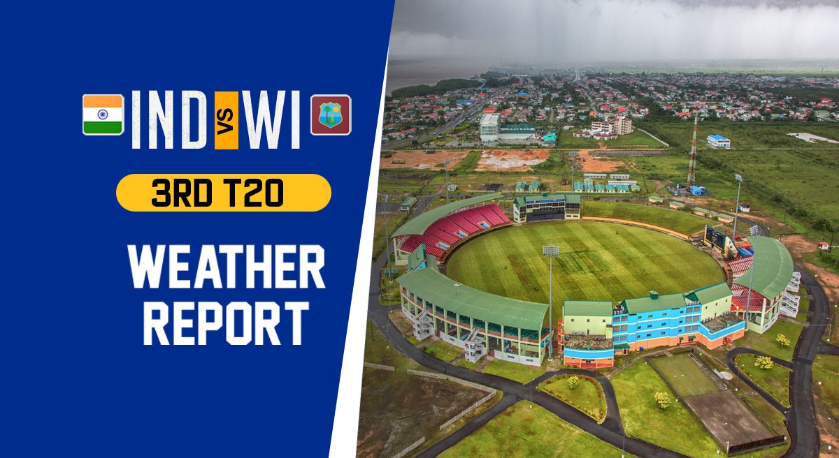 Scattered showers expected during IND vs WI 3rd T20I