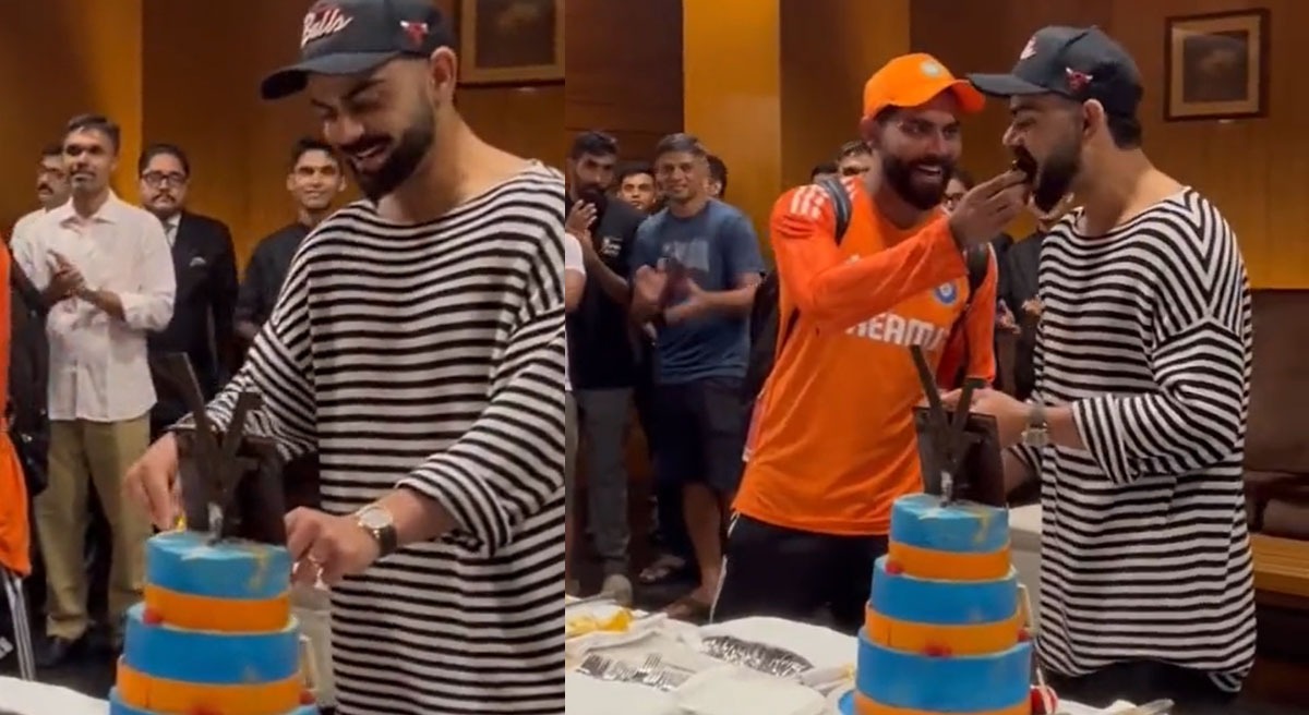 Watch Kohli, Jadeja demolishing cake as Shah-Binny marks their presence