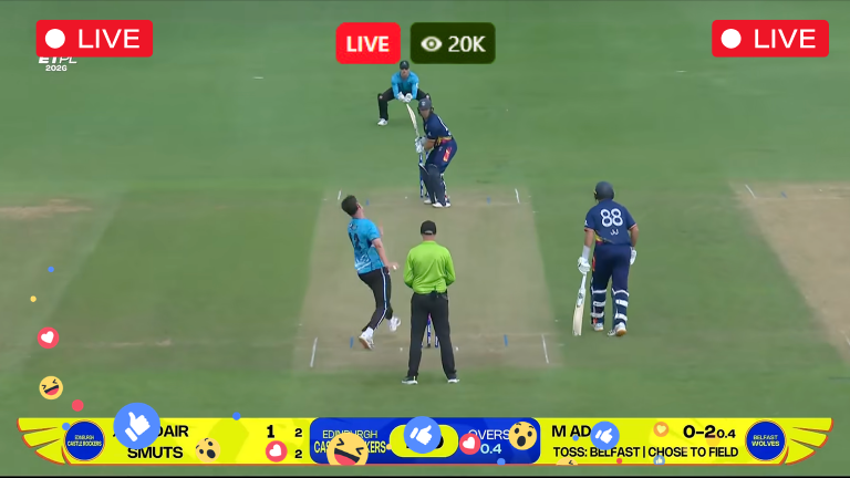 European T20 Premier League 2026 Live | BFW vs ECR Live Streaming Free – Sports Live – Edinburgh Castle Rockers vs Belfast Wolves Live Online